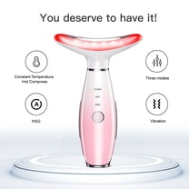 Neck Face Massager, 3-in-1 Massager with Thermals and Vibration, Pink, Dog House