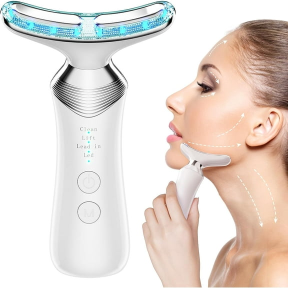 Neck and Face Massager, 4 in 1 Face Sculpting Tool, True Beauty Glow Facial Massager for Skin Care, Improve, Firm, Tightening and Smooth - 4 Color Beauty Device