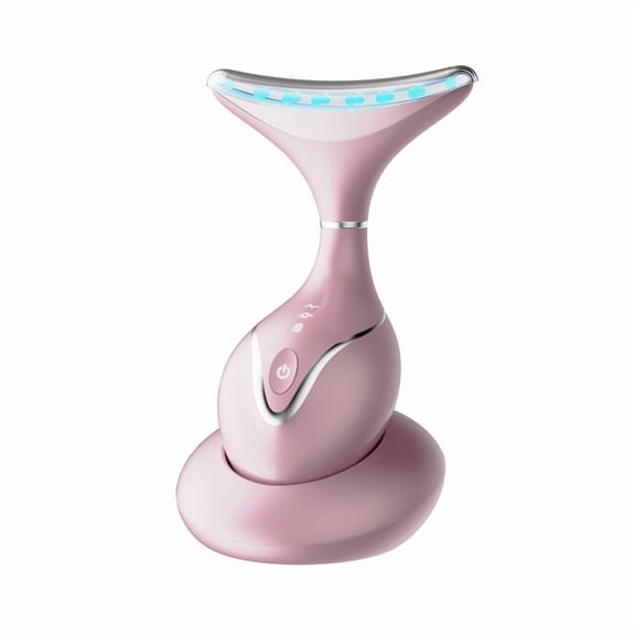 Neck Face Massager, Pro Face Sculpting Tool with Charging Base, All-in-1 Facial Device for Enhanced Absorption, Radiance, Contouring, Elasticity, Home Facial Spa(Pink)