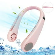 Mq 4-Speed Battery Operated Neck Fan Pink 8.8 oz