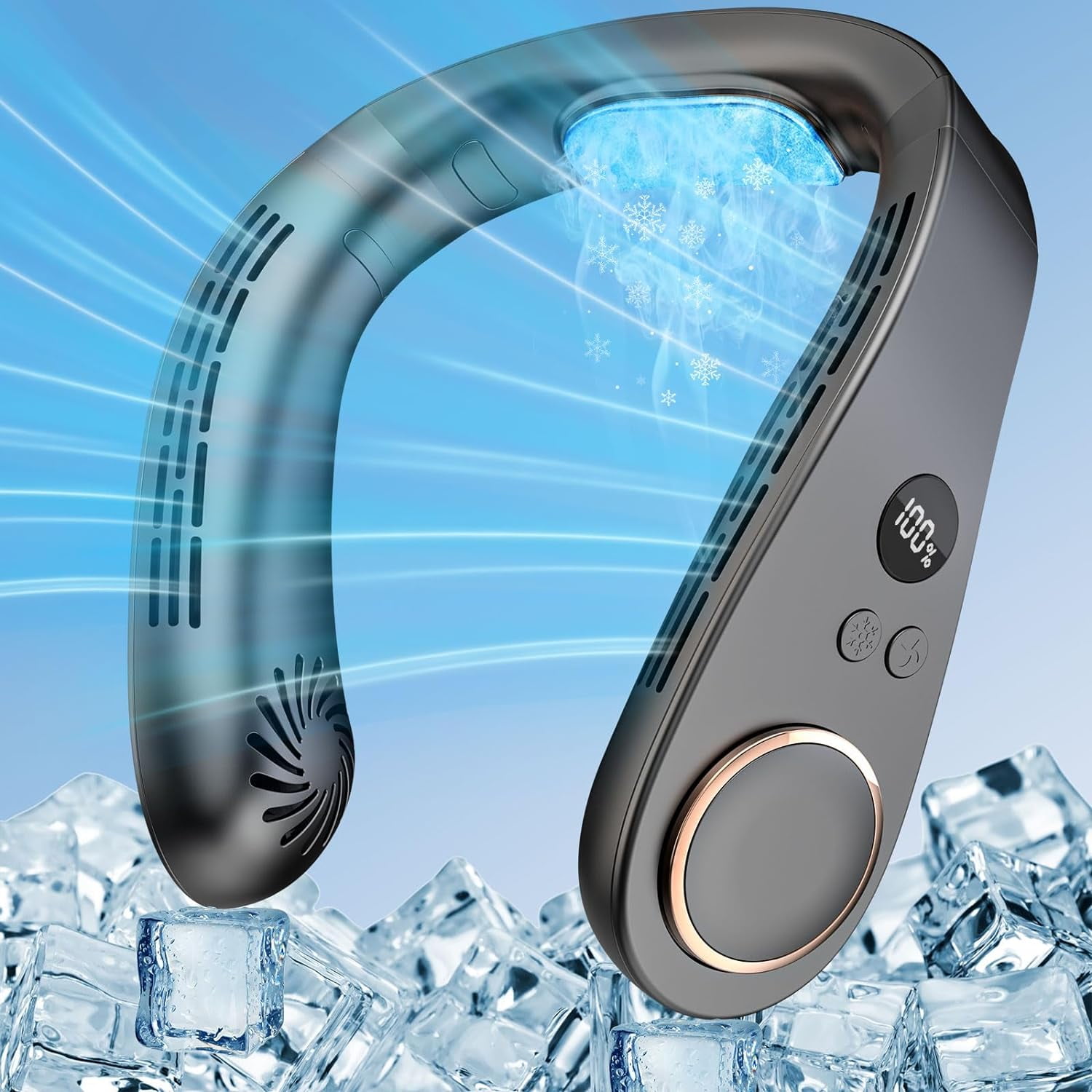 Neck Fan with Cooling Plate-5500mAh Portable Neck Fans that Blow Cold ...