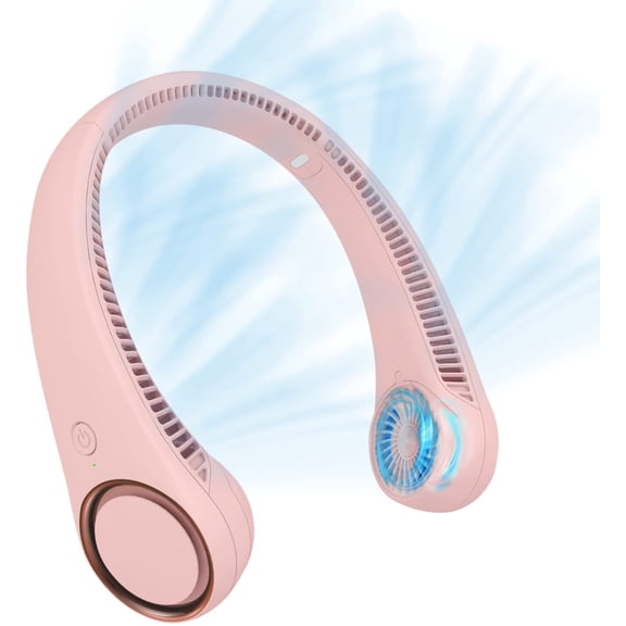 Neck Fan: Portable Personal Neck Cooling Rechargeable Bladeless Fan - Hands Free 3 Speed 4000 mAh Battery USB Operated Wearable Headphone Design - Gift for Men Women Outdoor (White)