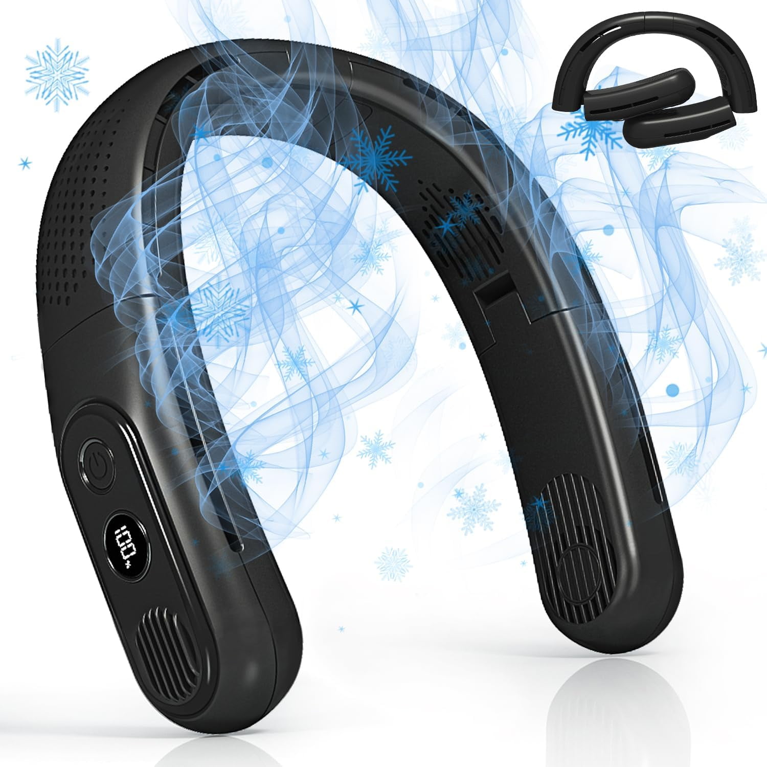 Neck Fans Battery Neck Fan Rechargeable 4 Turbo 6000mAh Portable Neck Fan 360° Cooling ...
