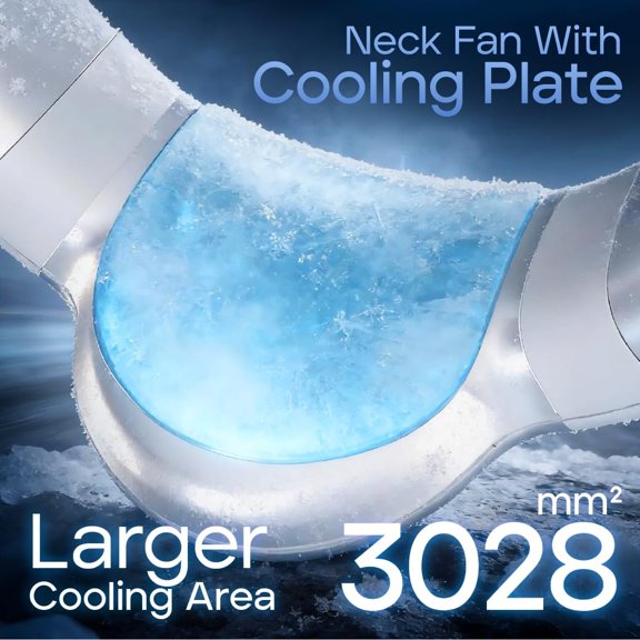 Neck Fan Rechargeable with Semiconductor Cooling Plate, 7000mAh Portable Neck Air Conditioner 3+ Hours Battery, 360g Lightweight Cooling Neck Fan That Blows Cold Air for Travel Hot Flashes Outdoor