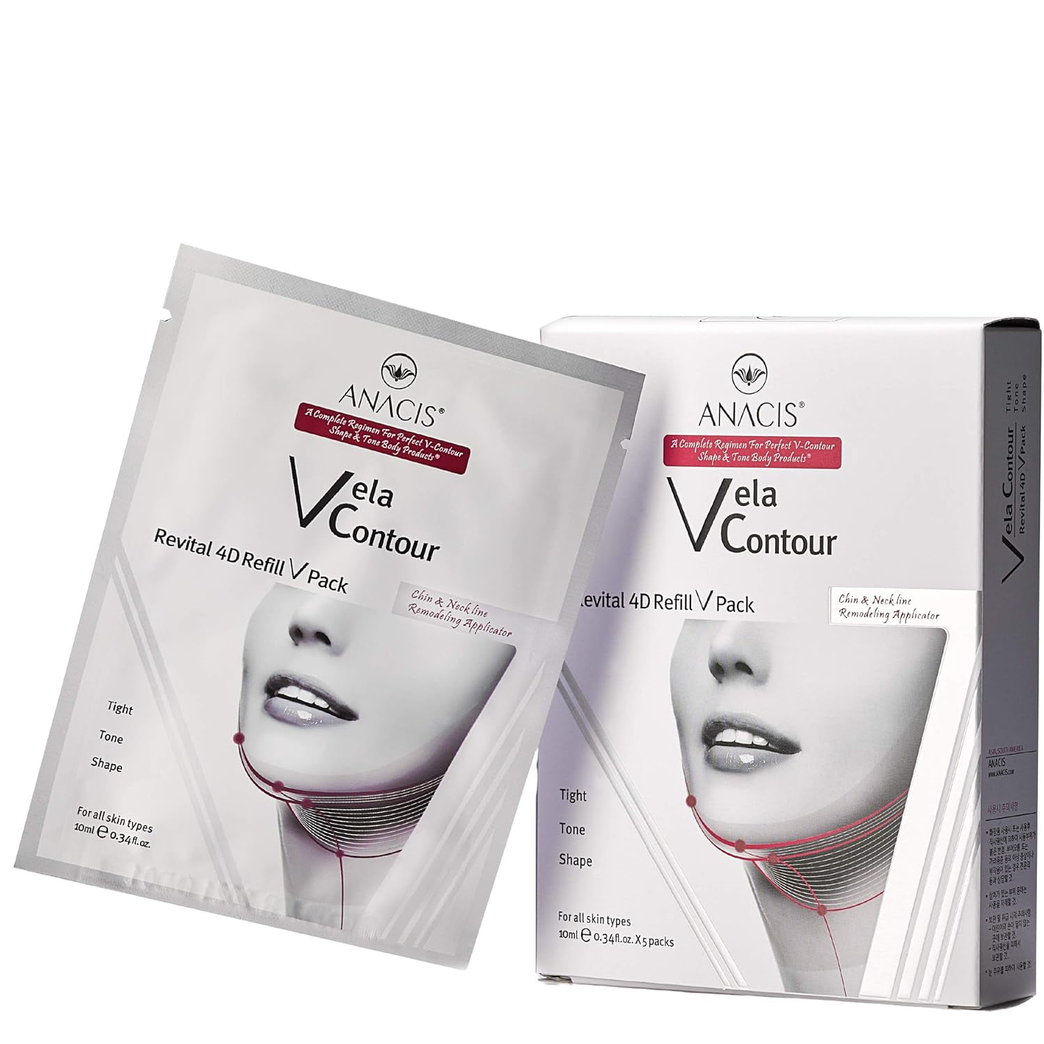 Neck Firming Lift Double Chin Reducer Sagging Skin Toning Face Slimming Masks. Anacis 5 Masks