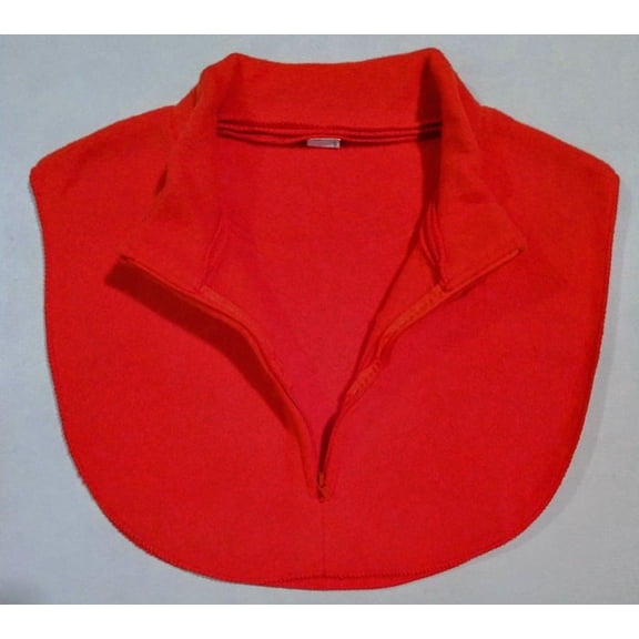 Neck Fleece Dickey 8" Zipper Red 100% Polyester