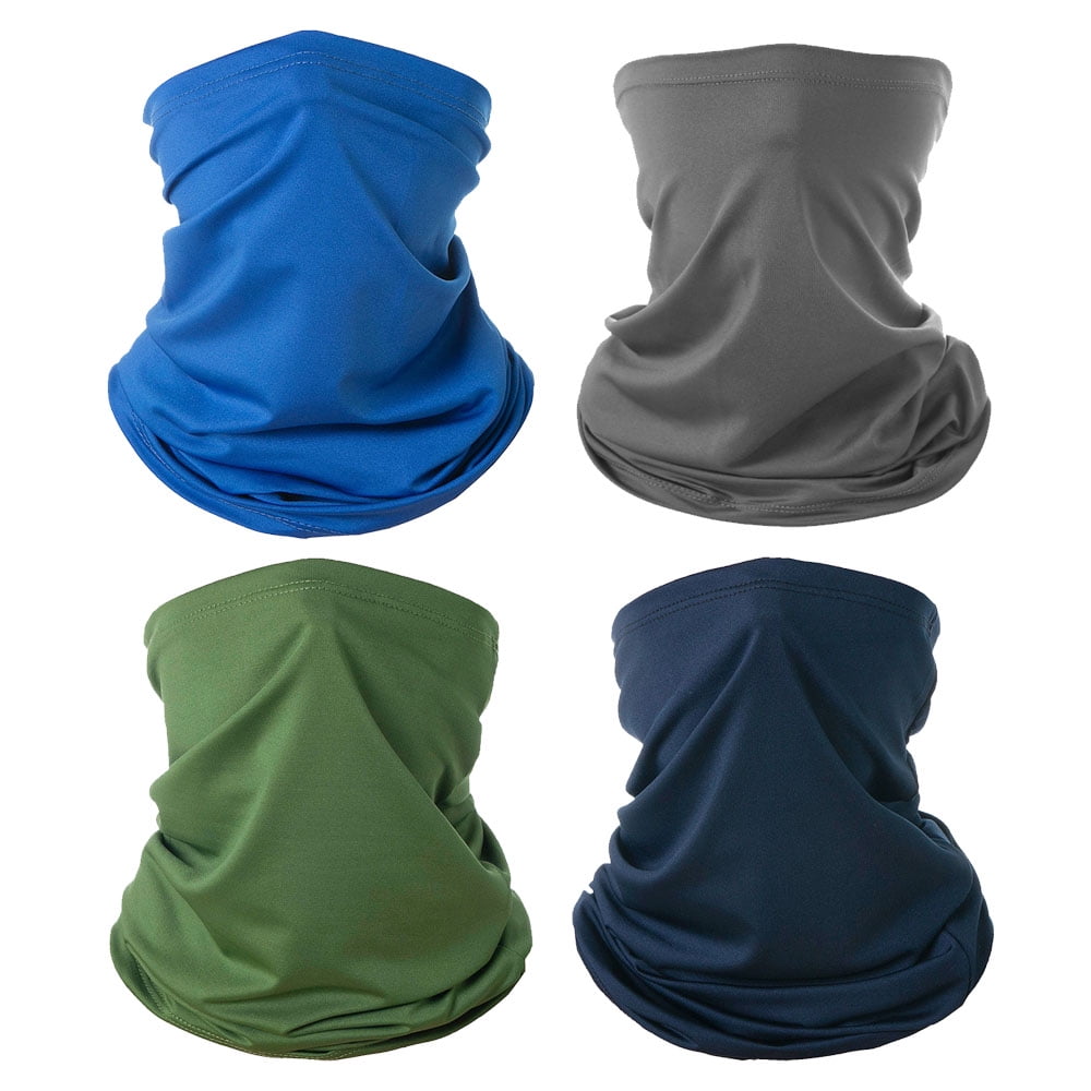 Neck Gaiter 4 Pack Sun Protection Face Shield Multi Use Bandanas