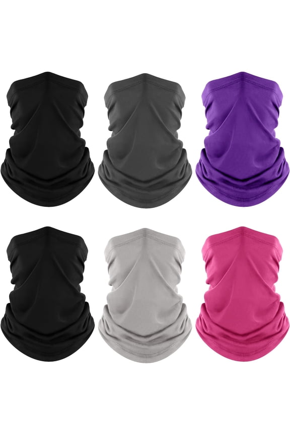 Neck Gaiter  6 Pack Uv Protection Bandana Face Mask Gator Scarf For Men Women