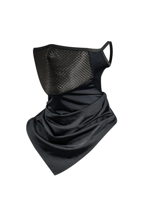 Cooling Neck Gaiter for Men Half Face Scarf Cover Lightweight Breathable Sun UV Protection Cycling Hiking Face Masks Black
