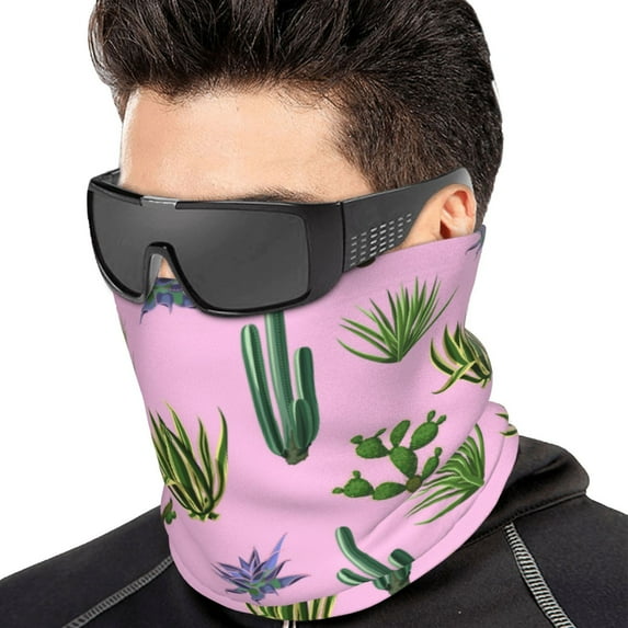 Neck Gaiter Face Cover Scarf, Cactus aloe vera Soft Face Sun Mask Cover Scarf Headband Cooling Sweat Absorbing Bandanas Hiking Cycling Running