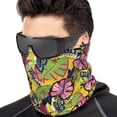 thumbnail image 1 of Neck Gaiter Face Cover Scarf, Hawaiian Style Yellow Pink Soft Face Sun Mask Cover Scarf Headband Cooling Sweat Absorbing Bandanas Hiking Cycling Running, 1 of 7
