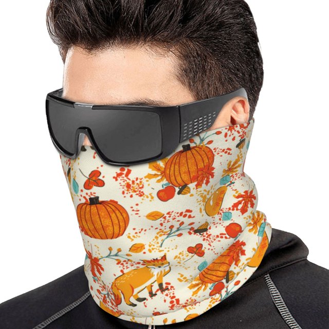 Neck Gaiter Face Cover Scarf, Pumpkin Fall Pears Face Sun Mask Cover