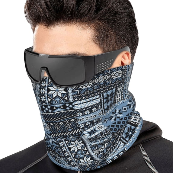 Neck Gaiter Face Cover Scarf, Snowflake Vintage Pattern Soft Face Sun Mask Cover Scarf Headband Cooling Sweat Absorbing Bandanas Hiking Cycling Running