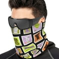 thumbnail image 1 of Neck Gaiter Face Cover Scarf, colorful Stamp Pattern Soft Face Sun Mask Cover Scarf Headband Cooling Sweat Absorbing Bandanas Hiking Cycling Running, 1 of 7
