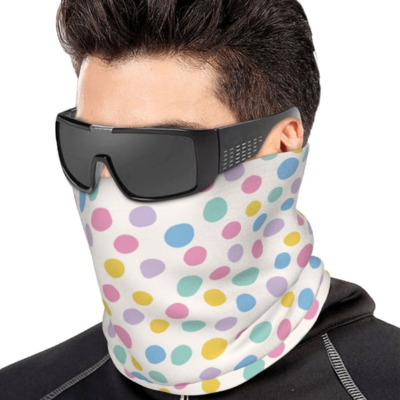 Neck Gaiter Face Cover Scarf, retro dots spots blots circle Soft Face Sun Mask Cover Scarf Headband Cooling Sweat Absorbing Bandanas Hiking Cycling Running