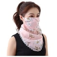 thumbnail image 1 of Neck Gaiter Face Cover Womens Sun Protection Floral Scarf,Adjustable Protection Face Chiffon Print Mask,Ice Silk Neck Protector, 1 of 4