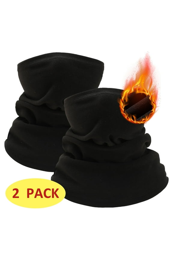 Neck Gaiter Face Mask 2 Pack Half Ski Mask Outdoor Sport Scarf for Men Women Neck Warmer Black