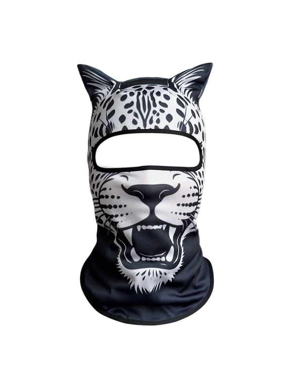 Neck Gaiter Face Mask Balaclava, Breathable Tiger Wolf Cat Face Mask, Sun Protection Face Cover for Fishing Hiking Camping