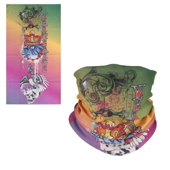 Neck Gaiter Face Mask Cover Scarf Bandana Balaclava - Multi-Functional Headwear - Men's and Women's - Vengeance - 10 Pack