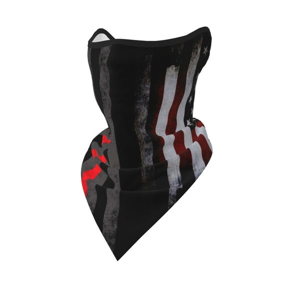 Neck Gaiter Face Mask Covering Bandanas For Men Women America Thin Red Line Flag Scarf Balaclava Cover Headbands