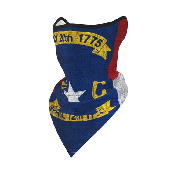 Neck Gaiter Face Mask Covering Bandanas For Men Women North Carolina Flag Retro Scarf Balaclava Cover Headbands