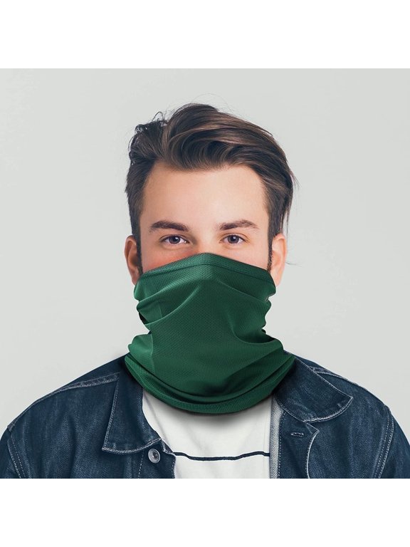 Neck Gaiter Face Mask for Men & Women 12 Ways to Wear, Breathable & Windproof, Sun Protection Lightweight Tube Mask for Outdoor Activities (Army Green)
