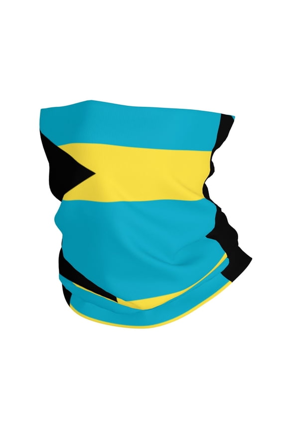 Neck Gaiter Face Mask Men Women Bahamas Flag Seamless Bandana Face Cover Scarf Mask Balaclava Headband