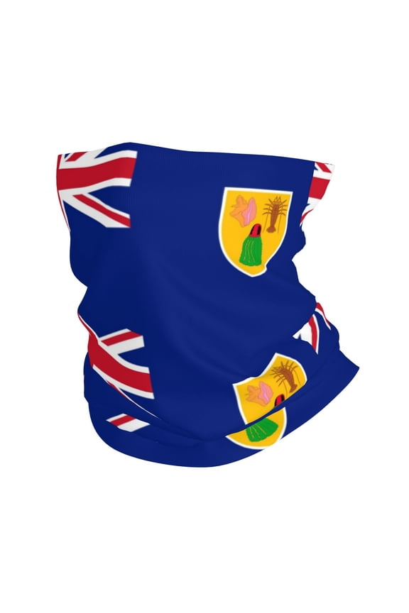Neck Gaiter Face Mask Men Women Flag Of The Turks And Caicos Island Seamless Bandana Face Cover Scarf Mask Balaclava Headband