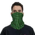 thumbnail image 1 of Neck Gaiter Face Mask Men Women, Green Gingham Buffalo Plaid Warmer Breathable Face Cover Scarf Bandanas Head Wrap Hiking Cycling Ski Sports, 1 of 6