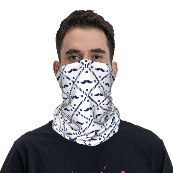 Neck Gaiter Face Mask Men Women, Hipster Mustache Warmer Breathable Face Cover Scarf Bandanas Head Wrap Hiking Cycling Ski Sports