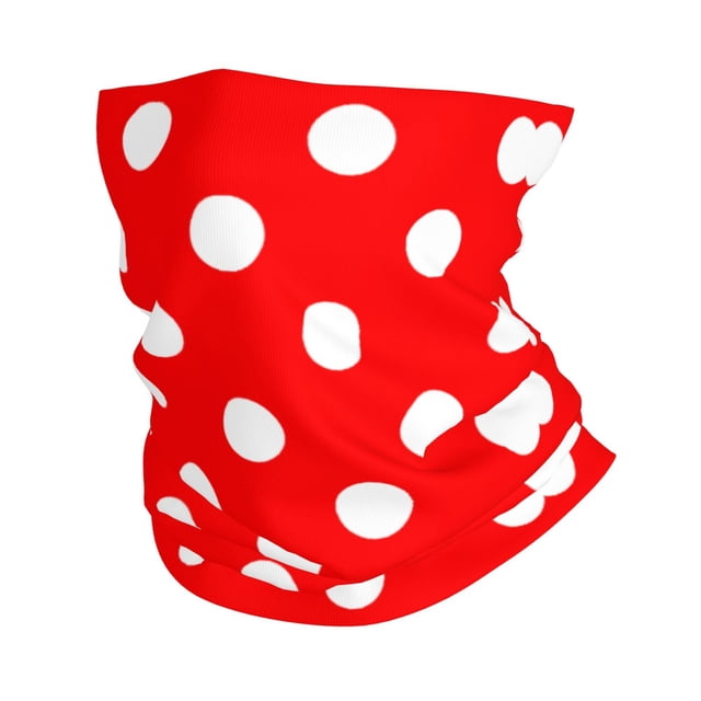 Neck Gaiter Face Mask Men Women Polka Dot Red Seamless Bandana Face ...