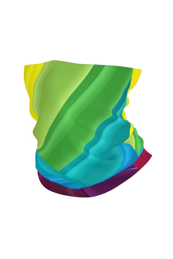 Neck Gaiter Face Mask Men Women Rainbow Stripes Seamless Bandana Face Cover Scarf Mask Balaclava Headband