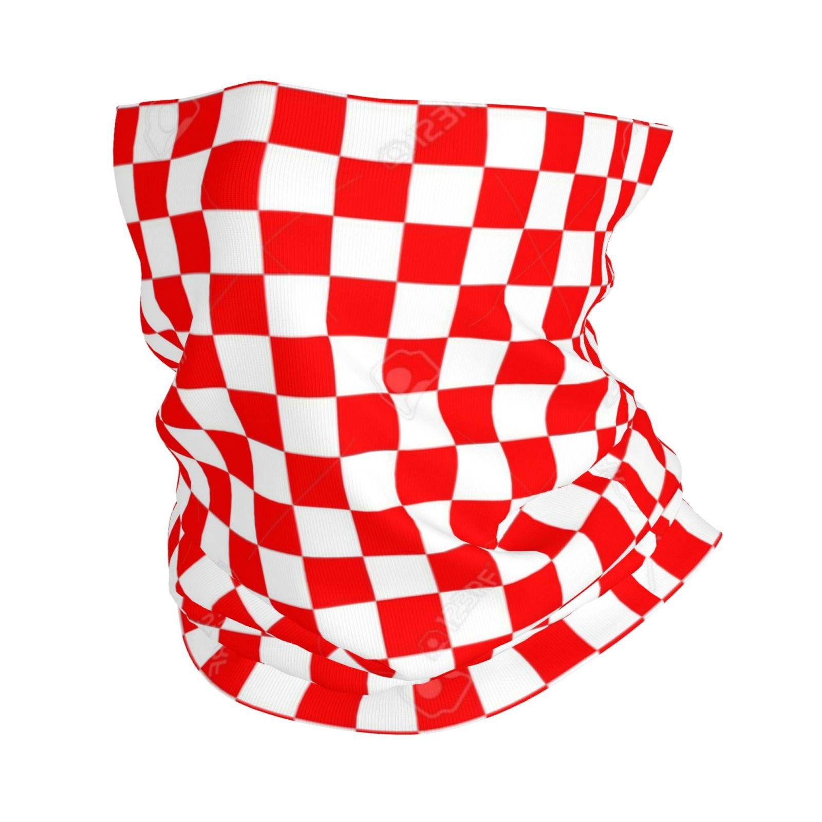 Neck Gaiter Face Mask Men Women Red Checkerboard Pattern Seamless ...
