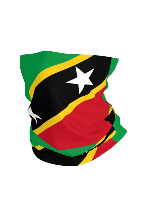 Neck Gaiter Face Mask Men Women Saint Kitts And Nevis Flag Seamless Bandana Face Cover Scarf Mask Balaclava Headband