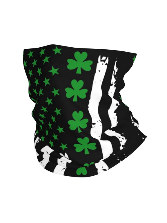 Neck Gaiter Face Mask Men Women St. Patrick'S Day Irish America Flag Seamless Bandana Face Cover Scarf Mask Balaclava Headband