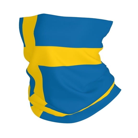Neck Gaiter Face Mask Men Women Swedish Flag Seamless Bandana Face Cover Scarf Mask Balaclava Headband