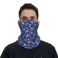 thumbnail image 1 of Neck Gaiter Face Mask Men Women, blue flower Skull pink Warmer Breathable Face Cover Scarf Bandanas Head Wrap Hiking Cycling Ski Sports, 1 of 6
