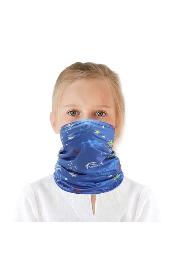 Neck Gaiter Face Mask for 5-12T Boys Girls, Sun Cooling Face Cover Scarf Mask Seamless Bandana Balaclava Headband Headwear Head Wrap for Outdoors