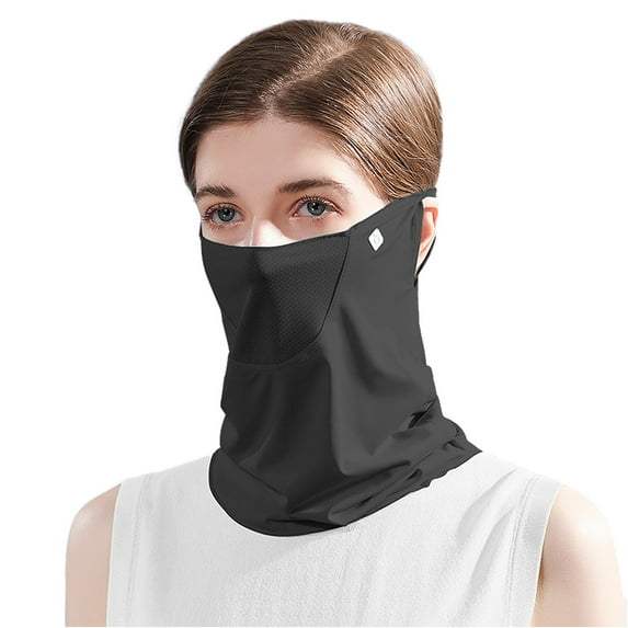 Neck Gaiter Mask UPF 50 Sun Protection for Men & Women, Fishing, Hiking, Outdoor - Dark Night Black