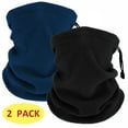thumbnail image 1 of Neck Gaiter Warmer Scarf Face Cover Outdoor Sports Windproof Unisex 2 Pack Black Navy Blue, 1 of 1