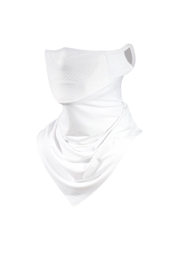 Neck Gaiter with Ear Loops Neck Covers Bandana Cloth Face Gaiter Mask for Outdoors, Motorcycle, Biking (White)