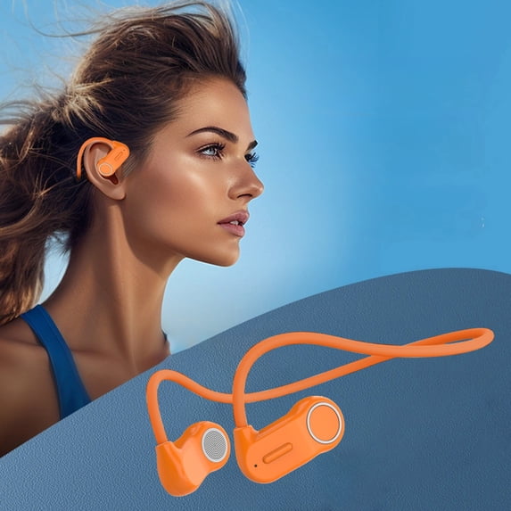 Neck Hanging Bluetooth 5.2 Earphones, Low Latency, True Wireless, High Battery, Type-C Fast Charging, Sports Earphones – Black/White/Orange