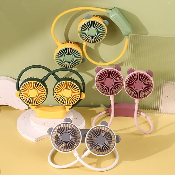 Neck Hanging Portable Fan, USB Rechargeable Battery Mini Handheld Personal Wearable 360 Degree Rotation Air Circulator for Office Household Travel Room Outdoor