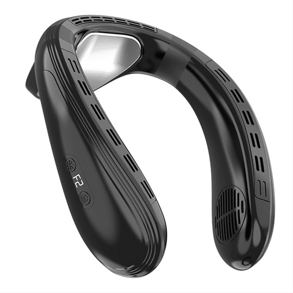 Neck Hanging Small Fan Portable USB Charging Lazy Bladeless Turbine Wearable Cooling Air Conditioner Refrigeration,1 * electric fan 1 * data cable 1 * English manual,As Shown