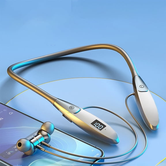 Neck-Hanging Wireless Earbuds (In-Ear) - Bluetooth 5.3, Long Battery Life & Low Latency, Magnetic Suction Surround Sound Ideal for Sports