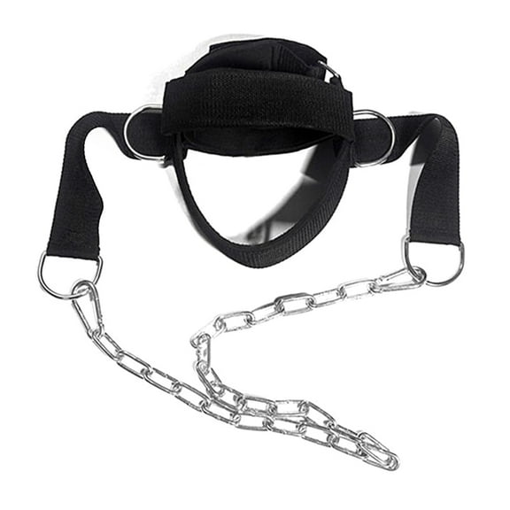 Neck Harness for Gym Weight Lifting Training, Neck Exerciser Padded Neck Builder Adjustable Chain Neck Trainer Equipment