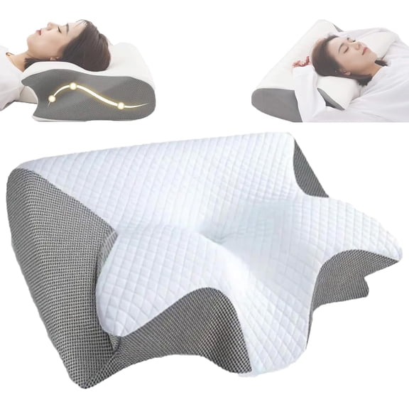 Pillow for snoring relief and sleep apnea,Ergonomic Contour Support Pillows, Air Way Cervical Pillow for Sleep Apnea, for Side Sleepers, Back Sleepers