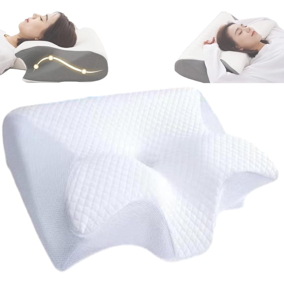 Pillow for snoring relief and sleep apnea,Ergonomic Contour Support Pillows, Air Way Cervical Pillow for Sleep Apnea, for Side Sleepers, Back Sleepers