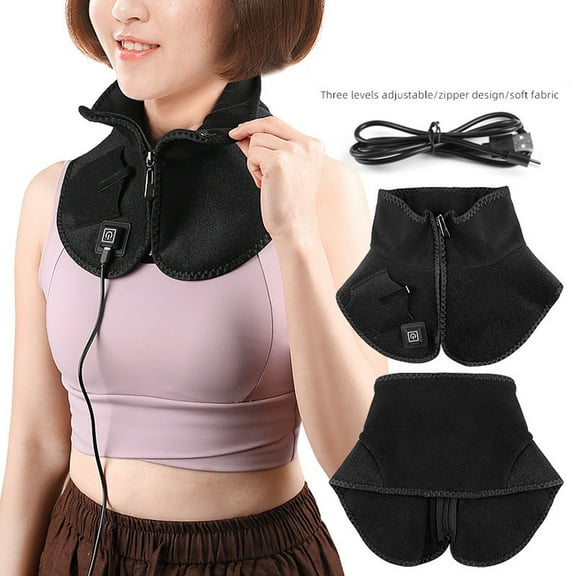 Neck Heating Pad Vibrating Heating Neck Belt Cervical Massager – USB Portable, Adjustable 5 Modes, Hot Compress for Stiffness Relief Gifts For Mom