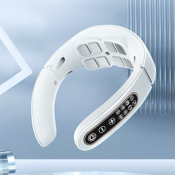 Neck Massage Machine 15 Gears 6 Modes Cervical Therapy Massage Stimulator 8-Head USB Charging Vibration Pulse for Home Office